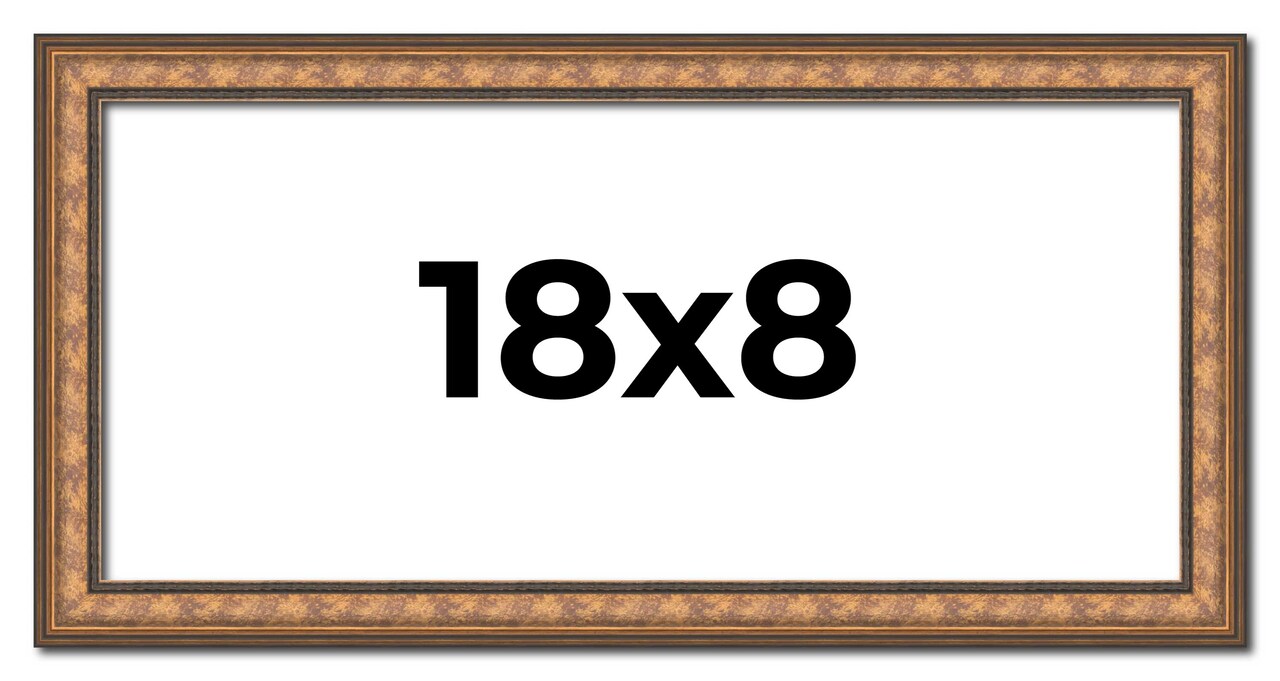 Panoramic Slim Profile Gold Picture Frame - UV Acrylic, Foam Board Backing, Hanging Hardware